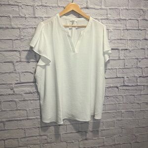 Maurices 2x Textured White Blouse